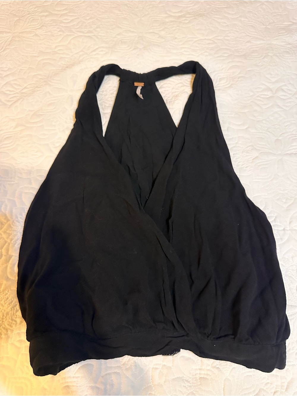 Free People Black Halter Wrap Camisole Top